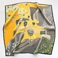 thumbnail image 2 of Head Neck Women's Mulberry Silk Square Scarf, Yellow, 2 of 3