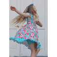 thumbnail image 6 of Millie Loves Lily Girls Turquoise New Beginnings Floral Angel Sleeve Dress and Matching Short Set size (3T-12 & Plus Sizes), 6 of 7