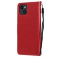 thumbnail image 2 of SaniMore for iPhone 14 6.1" 2022 Case, PU Leather Skin with Embossed Cat Flip Magnetic Cover Card Slots Kickstand Detachable Lanyard Full Around Wallet Case For iPhone 14 6.1", Red, 2 of 12