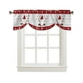 thumbnail image 3 of Christmas Snowflake Gnome Wood Grain Window Curtain Living Room Kitchen Cabinet Tie-up Valance Curtain Rod Pocket Valance, 3 of 6