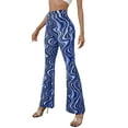 thumbnail image 2 of Seyurigaoka Women Casual Yoga Flared Pants Water Ripple Printed Slim Fit High Waist Bell Bottom Trousers, 2 of 5