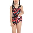 thumbnail image 3 of Arvbitana Family Matching One Pieces Swimsuit Set Sleeveless Leaf Print Romper Swimwear Summer Beach Bathing Suits for Mom Daughter, 3 of 10