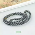 thumbnail image 4 of K-KED Natural Jadeite Necklace Black Chicken Necklace Jade Bead Chain Jade Chain ﻿-6mm, 4 of 6