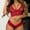 Red, variant on Women Plus Size Lingerie Corset Lace Floral Bralette Bra Two Piece Underwear