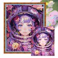thumbnail image 1 of (11CTACC-2982__C__ 50x60) Hilo algodón ecológico bordado 11CT 3 hebras impresión 50*60cm Kit serie personajes punto cruz Cosmic Girl, 1 of 9