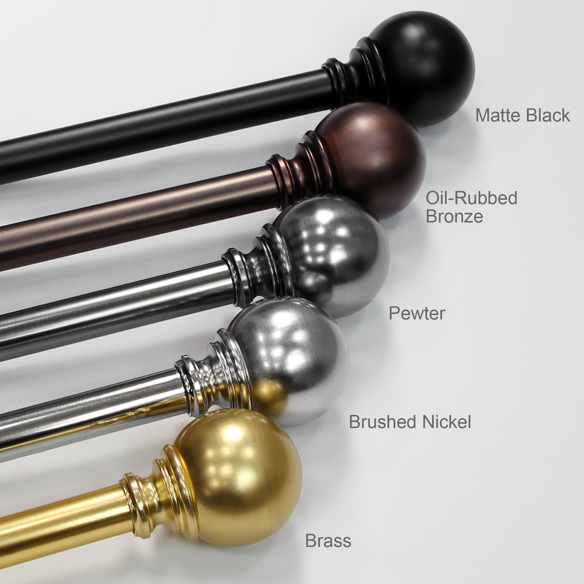 Better Homes & Gardens 1" Brushed Nickel Metal Ball Single Curtain Rod 32-120"