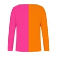 thumbnail image 5 of Scyoekwg Womens Long Sleeve Tops Trendy Dressy Casual Fall Clothes Loose V-Neck Regular Tunic Tops Color Block Graphic Tee Pullover Tops Blouses(Orange,M), 5 of 5
