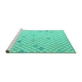 thumbnail image 2 of Ahgly Company Machine Washable Indoor Square Solid Turquoise Blue Modern Area Rugs, 3' Square, 2 of 4