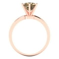 thumbnail image 4 of 1.5 ct Round Cut Simulated Champagne Diamond Solitaire 18K Rose Gold Womens Engagement Ring, 4 of 5