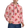 thumbnail image 2 of Lsque Strawberries Pattern Casual Men's Hoodie,Hooded Sweatshirt with Kangaroo Pocket,Pullover Hoodie-Medium, 2 of 7