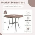 thumbnail image 2 of VECELO 36" Round Dining Table, Kitchen Table Faux Wood-Grain Finish with Metal Base for Living Room Kitchen, Gray, 2 of 7