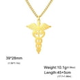 thumbnail image 4 of Medical Symbol Pendant 14K Yellow Gold Necklace for Men And Women Angel Wings Nurse's Day Graduation Gift Golden Silver Color Jewelry Gift, 4 of 8