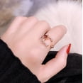 thumbnail image 6 of Small Flower Moon Ring With Heart Crystal Flower for Index Finger Women Jewelry Elegant Everyday Jewelry Gifts, 6 of 8