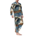 thumbnail image 2 of Hirioo Abstract Sea Turtle for Men's Pajama Sets 2 Piece Pjs Men's Long-Sleeved Pajama Set Button Down Sleepwear,S-XXL-Large, 2 of 7