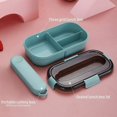 thumbnail image 2 of Jinsinto 3 Compartment Lunch Box and Cutlery, Leakproof Bento Box, Bento Box with Cutlery, Food Containers with Spoon Fork, Suitable for Take Out (Blue), 2 of 5