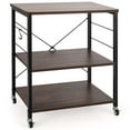 thumbnail image 1 of Costway 3-Tier Kitchen Baker's Rack Microwave Oven Storage Cart w/ Hook Charcoal, 1 of 10