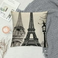 thumbnail image 2 of JEUXUS  Paris Square Throw Pillow Case Decorative Durable Eiffel Tower Throw Pillow Covers for Couch Sofa Bed Living Room Cushion Slip Cover, 2 of 5