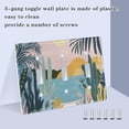 thumbnail image 3 of Yayeee Toggle Light Switch Wall Plate 2-Gang 4.56"x4.48" Decorative Outlet Cover, Boho Style Sun, 3 of 7