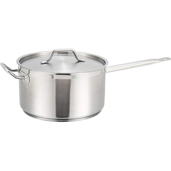 Winware by Winco Stainless Steel Sauce Pan with Cover 10 Quart