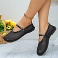thumbnail image 4 of Lenago Mesh Ballet Flats for Women Fishnet Ballerina Flats Buckle Strap Mary Jane Flats Causal Daily Dress Shoes Daily Office Dress Shoes Summer Beach Fashion Black Size-7.5, 4 of 9