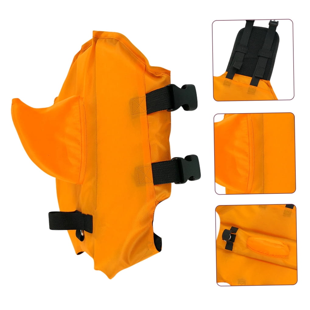 FOMIYES Pet Inflatable Vest Pet Life Vest Orange Nylon Safety Protection 1Set