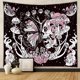 thumbnail image 1 of Tapiz de pared de calavera, tapiz de pared para amantes, tapiz de Tarot negro, tapiz de Calavera, decoración de tela, dormitorio, sala de estar, 130*150cm LingWen 9024719131115, 1 of 3