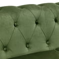 thumbnail image 4 of Large Tufted Velvet Upholstered Sofa Couch, Vintage Modern Chesterfield Button Tufted 3-Seater Sofa Couch with Scroll Arms and Wood Legs, Mid Century Modern Comfy Couch for Bedroom,Green, 4 of 7