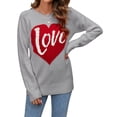 thumbnail image 4 of Suéter holgado con cuello redondo y letras de amor para otoño e invierno, suéter de manga larga estilo europeo y americano para mujer, 4 of 5
