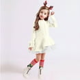 thumbnail image 2 of RIJOPUTY Toddler Christmas Tree Dress Smocked Christmas Dress Red and Green Christmas Girls New Years Dress Black and Red Dress Christmas Clothes, White 3-4 Years, 2 of 4
