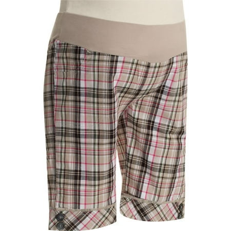 Maternity Plaid Bermuda Shorts