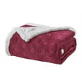 thumbnail image 2 of Bon Iver Collection by Décor&More Extra Soft Bursting Fireworks Embossed Microplush Throw Blanket with Sherpa Backing (50" x 60") - Burgundy, 2 of 3