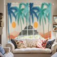 thumbnail image 4 of Swag Curtain Valances Boho Summer Beach Swag Valances for Kitchen Windows Mount Coconut Tree Bohemian Short Topper Curtains Valance Tier Pair for Kitchen Bedroom Living Room Bathroom 28"x36", 4 of 8