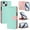 Mint, variant on 2 In 1 Wallet Case for iPhone 13, Lychee Texture PU Leather Wallet Case with ID Credit Card Holder Slots Folio Flip Kickstand Detachable Magnetic Phone Cover & Wrist Strap, Blue