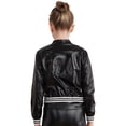 thumbnail image 5 of Zaldita Kids Girls Shiny Metallic Bomber Jacket Coat Boys Long Sleeve Zip Up Outerwear Jazz Hip Hop Jazz Dance Top Black 6, 5 of 7