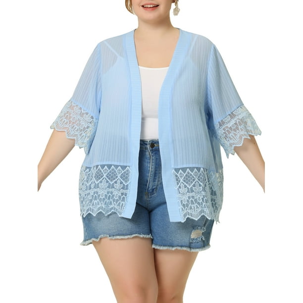 Agnes Orinda Women's Plus Size Cover Up Lace Panel Summer Holiday Boho