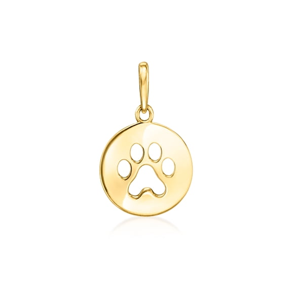 Ross-Simons Italian 10kt Yellow Gold Petite Paw Print Cut-Out Pendant, Women's, Adult