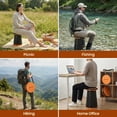 thumbnail image 6 of Collapsible Stool Telescopic Adjustable Round Seat for Travel and Outdoor Events, Black, 6 of 6