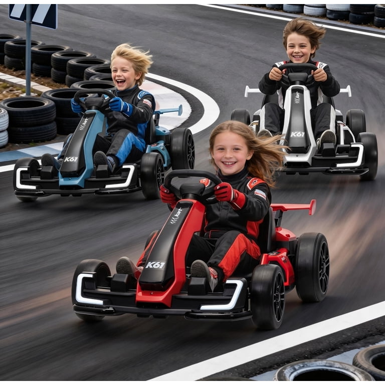 KERRY YOO K61 Go Kart, Kids Electric Drift Kart, 24V, 3-Position