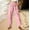 Pink, variant on Juslio Linen Pants Women Elastic Waist with Pockets Linen High,Waist Casual Wide Leg Pants L