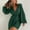 Green, variant on Mqqzkk Sequin Jumpsuit For Women Party Clubwear Romper Shiny Wrap V Neck Front Tie Shorts Jumpsuit Long Sleeve Dance Outfits Dark Gray M