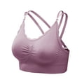 thumbnail image 6 of Hanerdun Womens Wirefree Everyday Bras Soft Full Coverage Padded Crossback Bra Purple L, 6 of 6