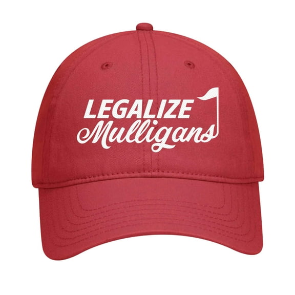 Funny Golf Legalize Mulligans Men's Embroidered Otto Baseball Cap Hat-Red