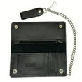 thumbnail image 5 of Heavy Duty Black Leather Trucker Wallet with Snaps, Zippers, Credit Card Holders and Chain, 5 of 7