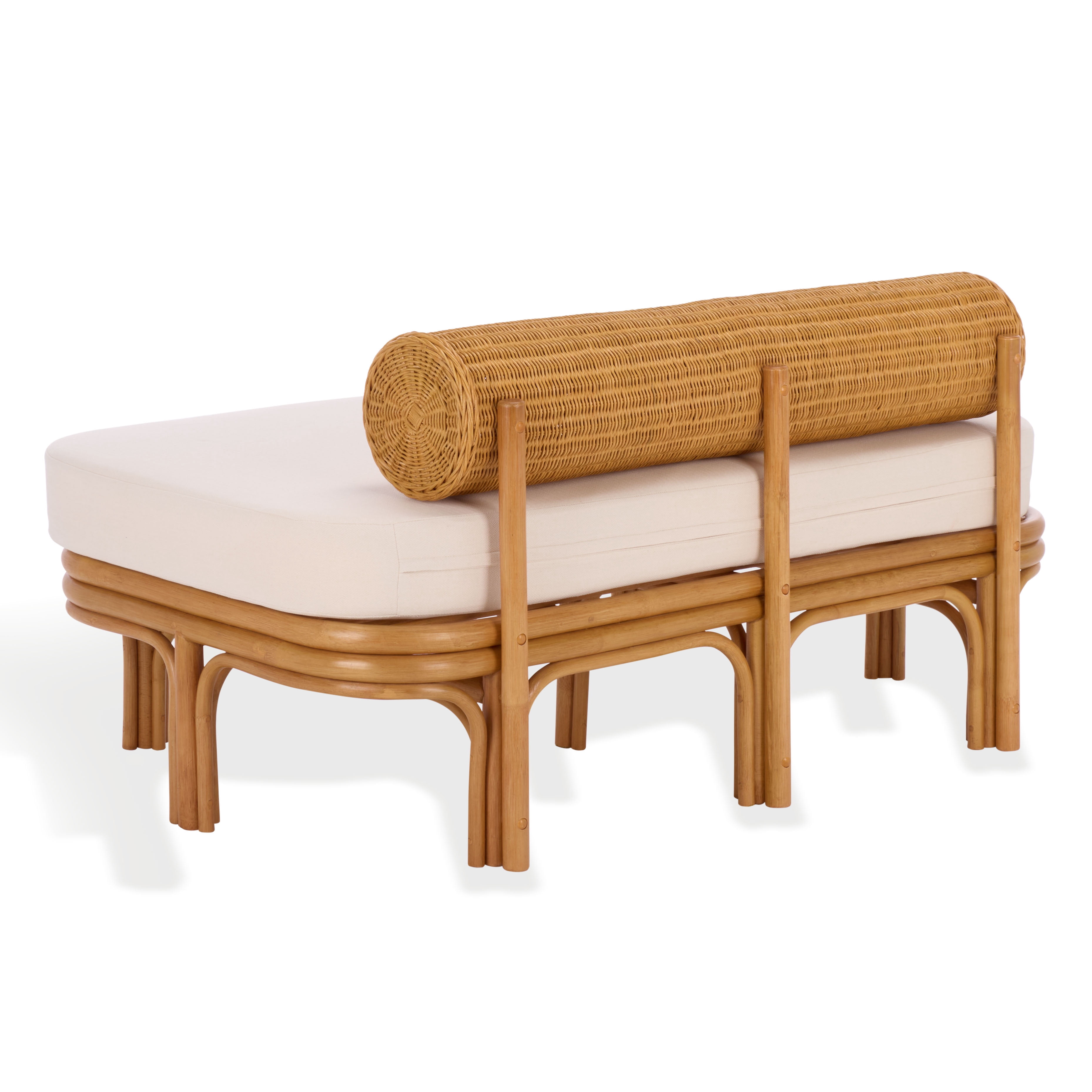Safavieh Couture Fowley Rattan Upholstered Bench, Natural