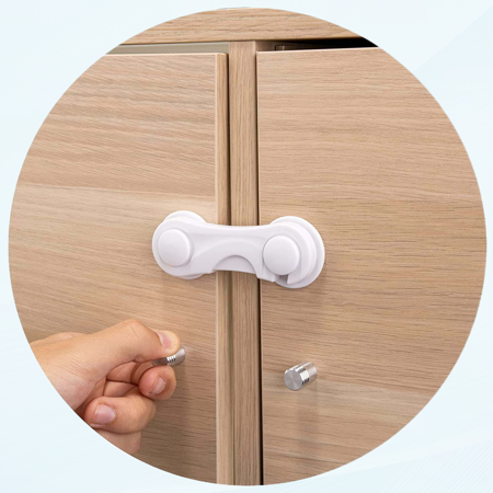 6-Pack Child Proof Locks for Cabinet Doors, Pantry, Closet, Wardrobe, Cupboard, Drawers - Baby Proofing Cabinet Locks