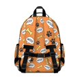 thumbnail image 3 of Dog Paw Print and Bone Orange Pattern Cute School Backpack Bag for School with Padded Back and Adjustable Shoulder Straps 15.25"x11.5"x5.25", 3 of 5