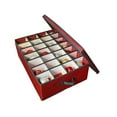 Homz® Large Holiday Heirloom 56 Ornament Storage Box, Red with Green