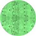thumbnail image 1 of Ahgly Company Indoor Round Abstract Emerald Green Modern Area Rugs, 3' Round, 1 of 4