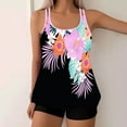 thumbnail image 2 of Edvintorg Modest Tankini Swimsuits for Women Plus Size Two Piece Bathing Suits Floral Print Adjustable Spaghetti Straps Tank Top with Boyshorts Summer Swimwear, 2 of 6