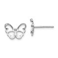 thumbnail image 1 of 925 Sterling Silver Diamond Butterfly Earrings Animal, 1 of 7